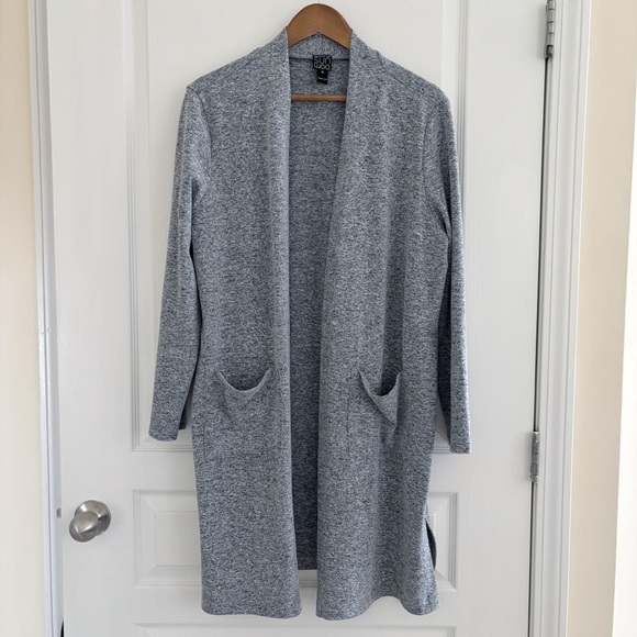 Clara Sunwoo Longline Cardigan Sweater XL Heather Grey - Picture 2 of 8
